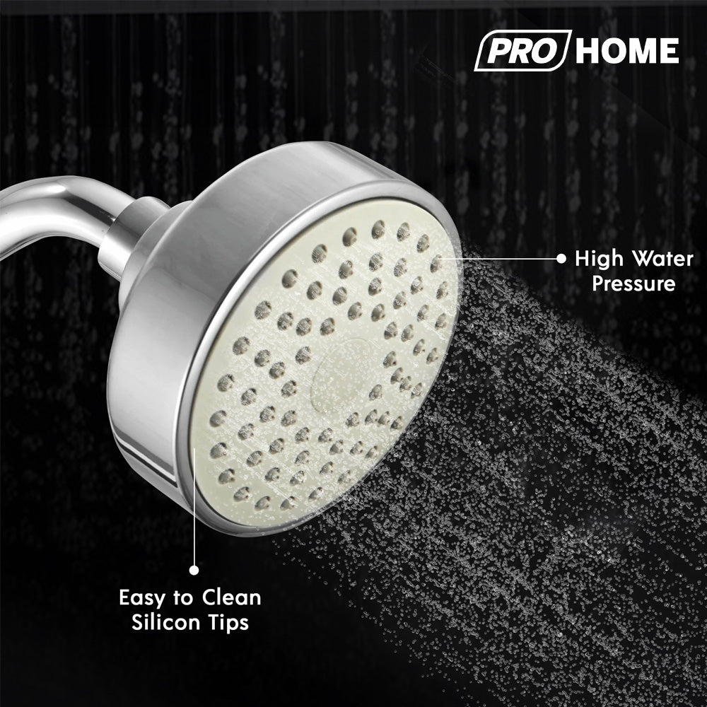ProHome Rain Flow Overhead Shower | 7-Inch Arm, Chrome Finish | Rain Shower for Modern Bathrooms