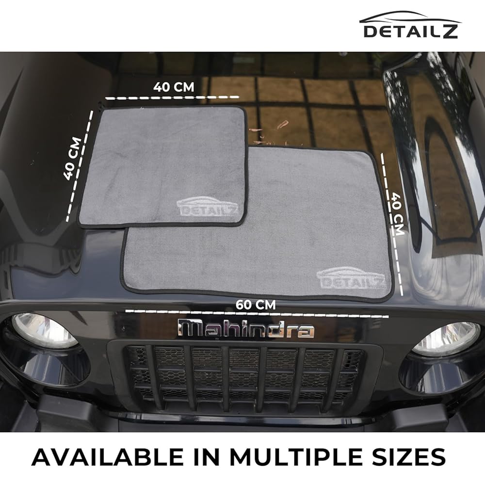 Detailz by ProHome 500 GSM Extra Soft Microfiber Cleaning Cloth – Grey