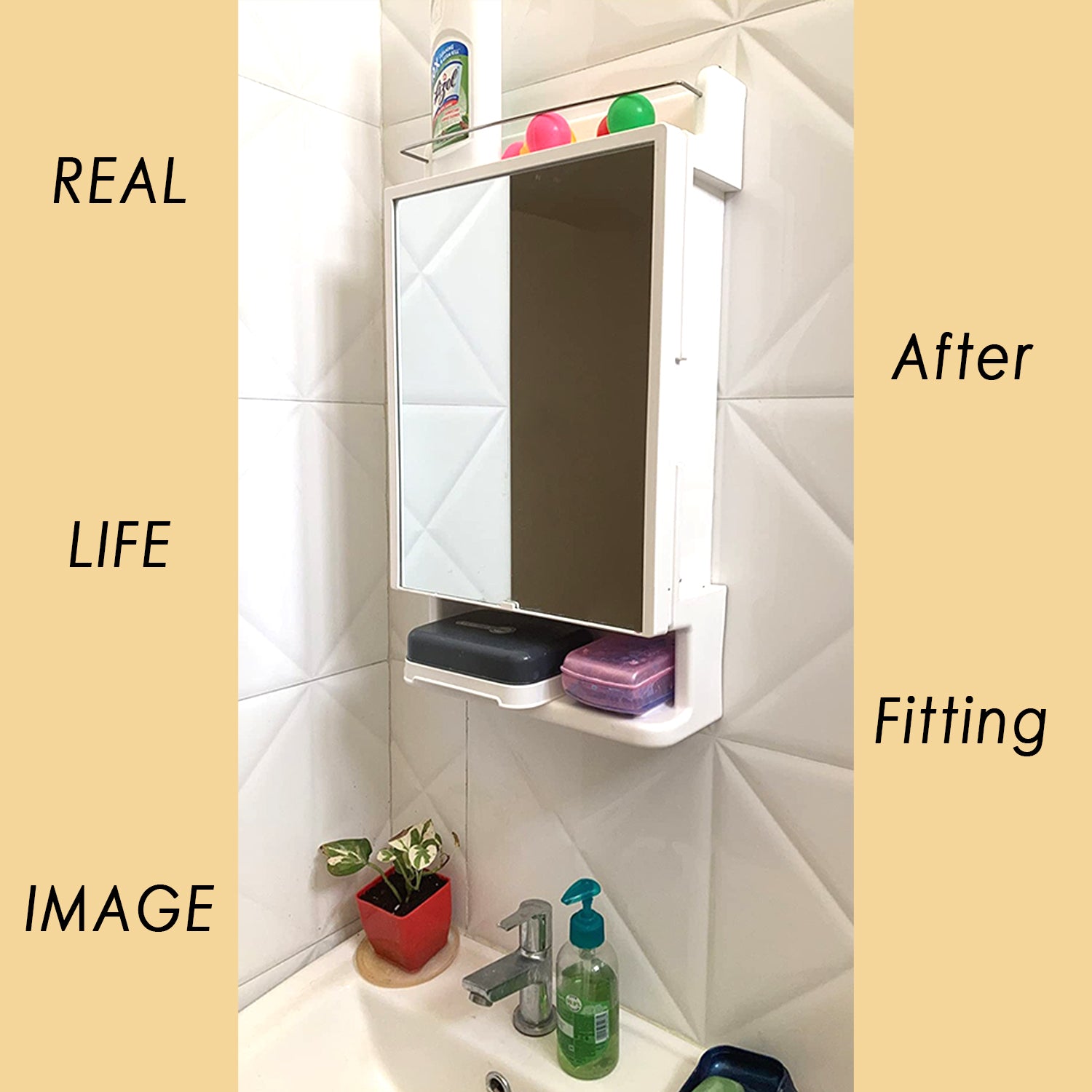 PROHOME Wall-Mounted Bathroom Mirror Cabinet with 6 Shelves | Space-Saving Storage Organizer – White