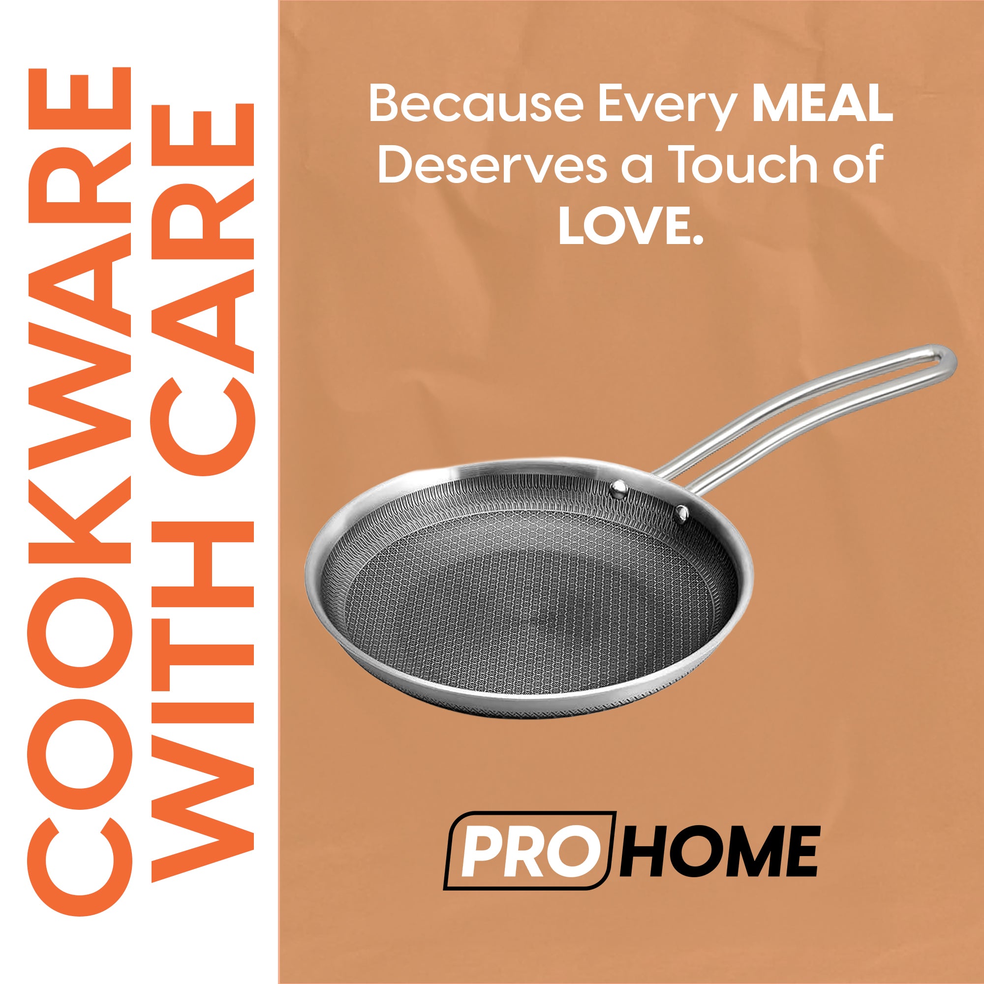 ProHome Spark Triply Stainless Steel Fry Pan 20 cm | Honeycomb Non-Stick | 1L