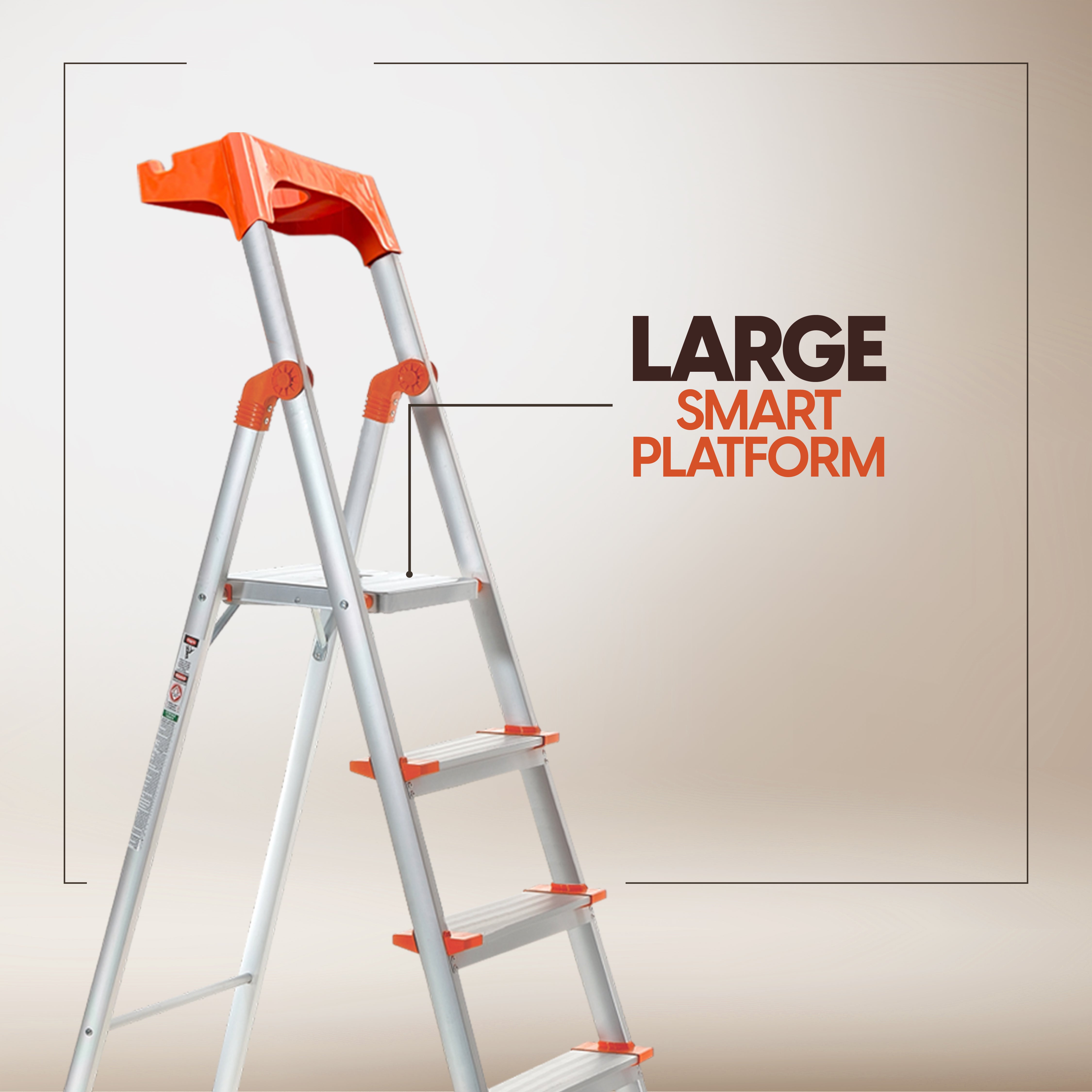 ProHome Apex 5-Step Heavy-Duty Foldable Ladder with Tool Tray & Anti-Slip Shoes.