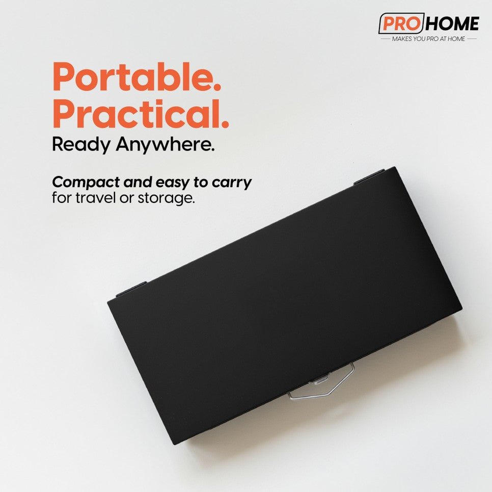 ProHome Portable Folding BBQ Grill | Heat-Resistant Food-Grade Metal | Easy to Clean