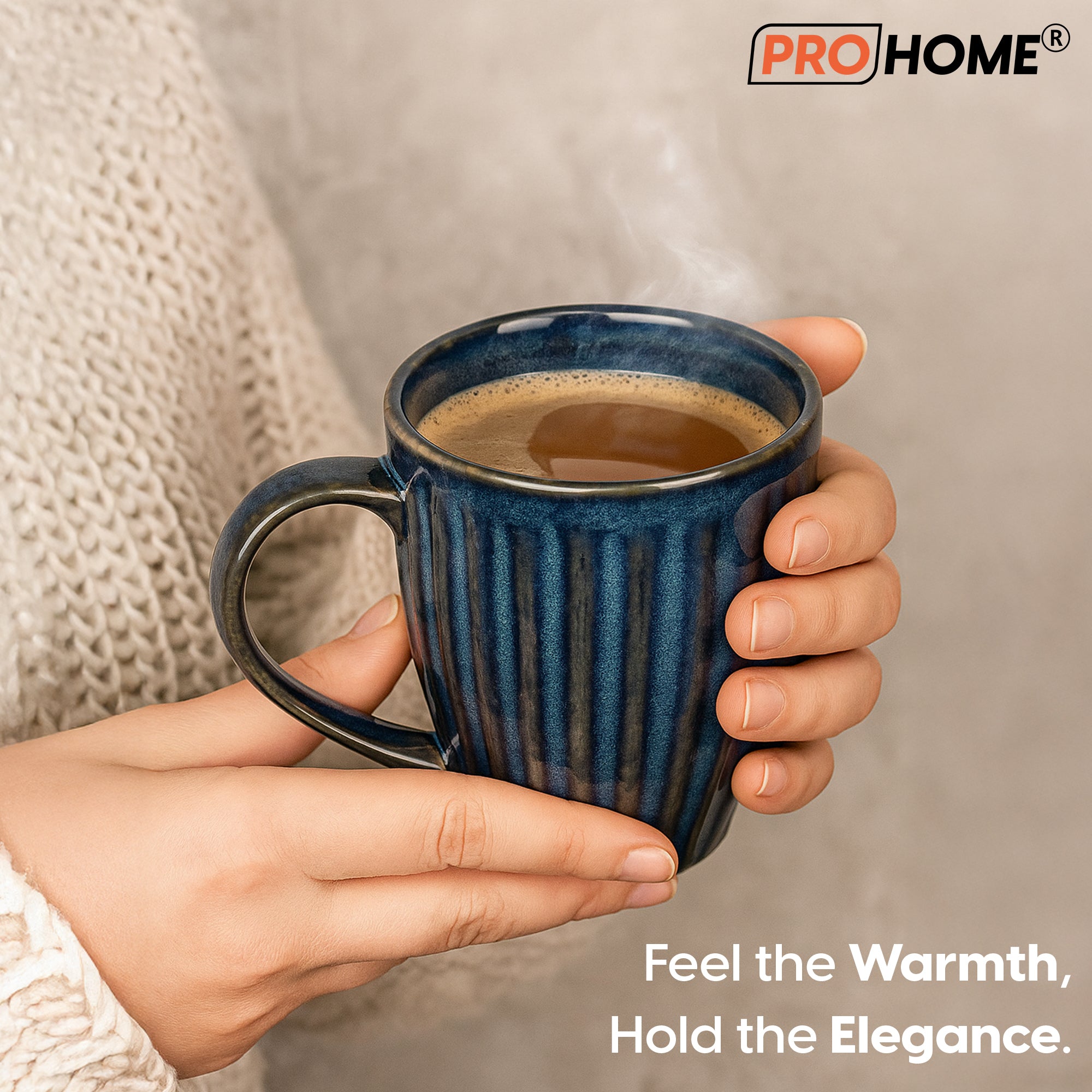 ProHome Royal Blue Ceramic Coffee & Tea Mug – Stylish, Durable & Comfort Grip Design