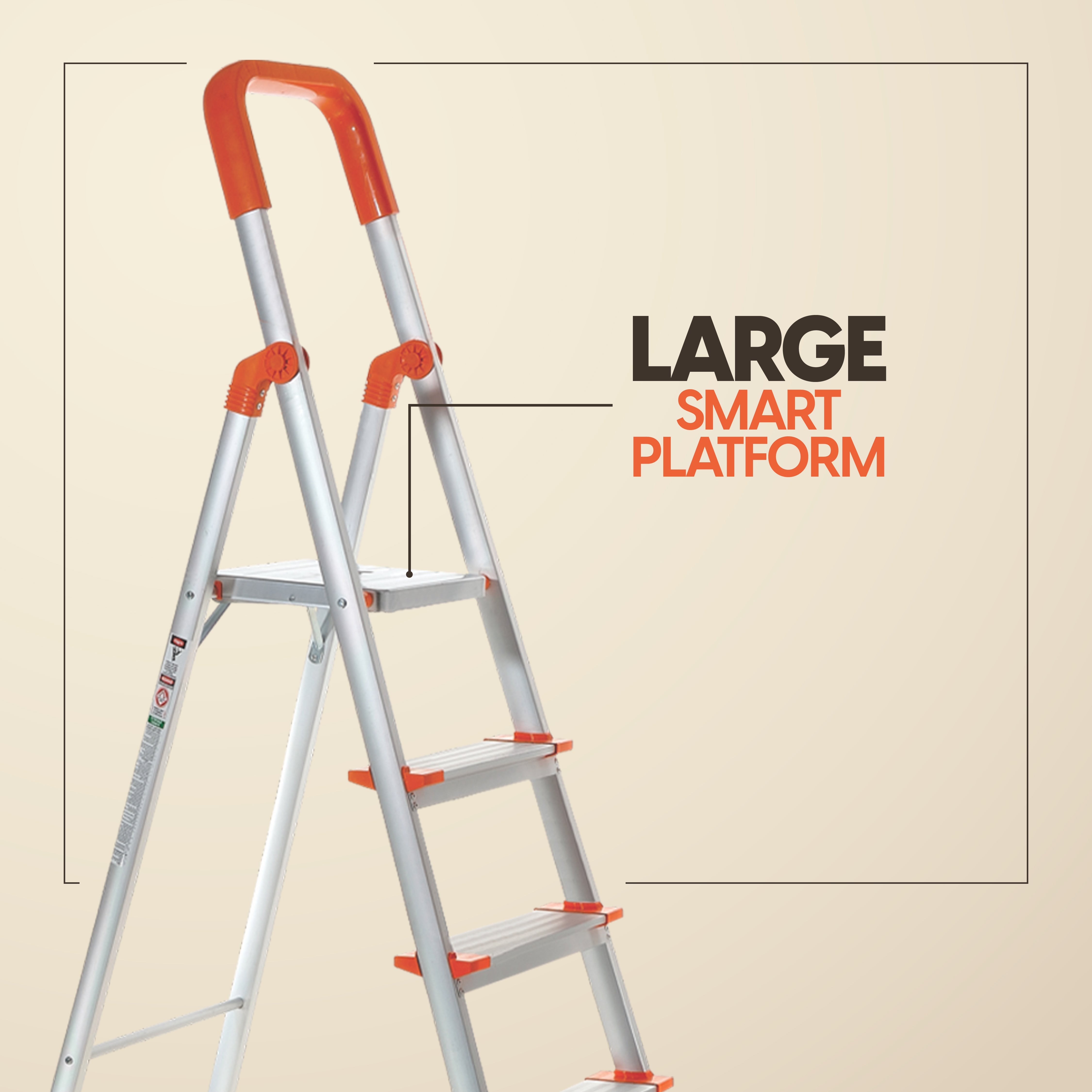 PROHOME Aqua 6 Step Aluminum Ladder with 5 Anti Slip Shoes (With Platform)