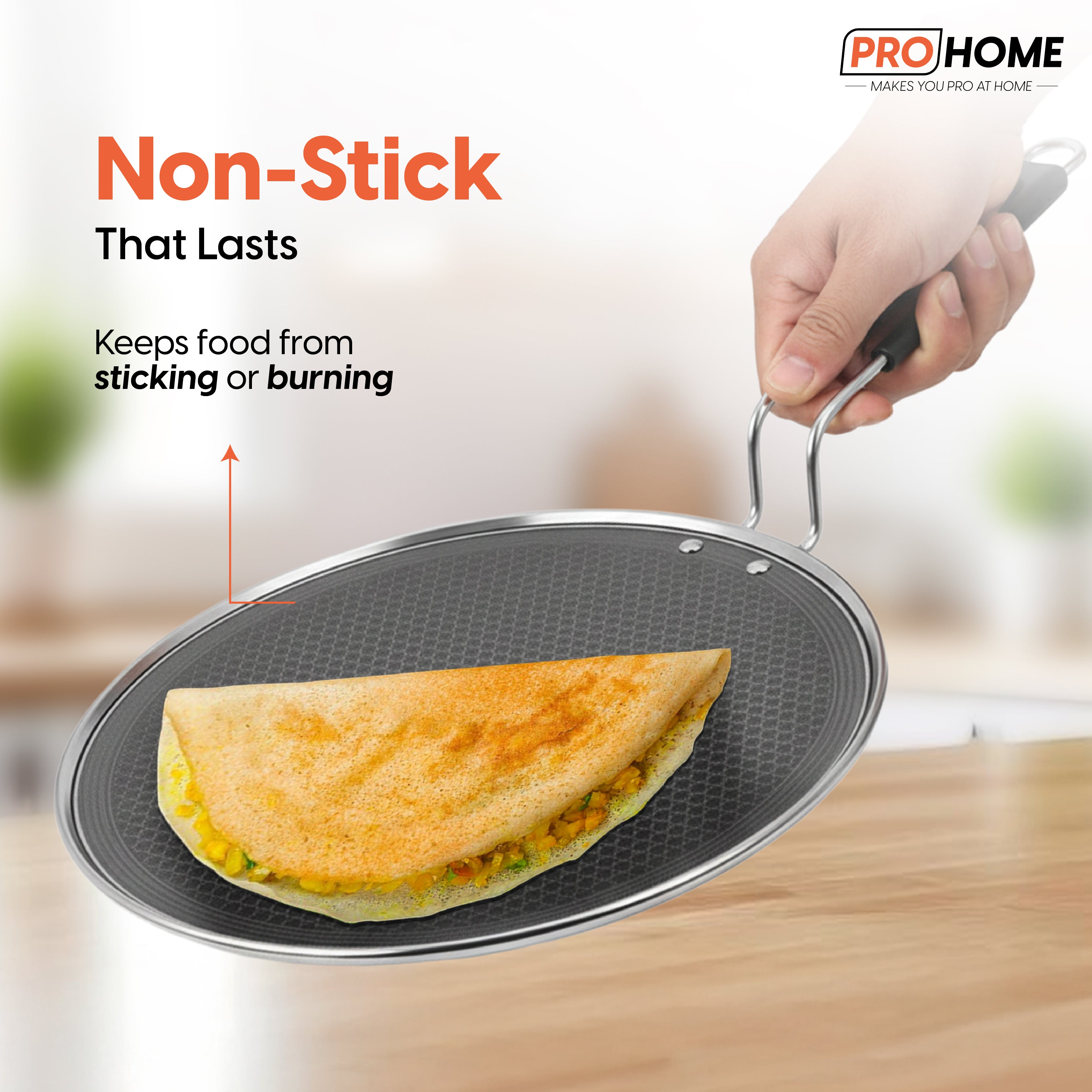 ProHome Non-Stick Tawa – 26 cm Flat Pan for Perfect Roti, Dosa & Pancakes