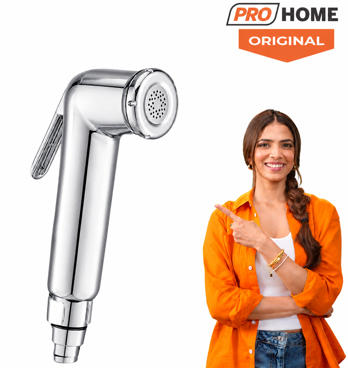 Prohome Premium Health Faucet Set with 1m Flexible Hose & Hook – Easy Wall-Mount Installation.