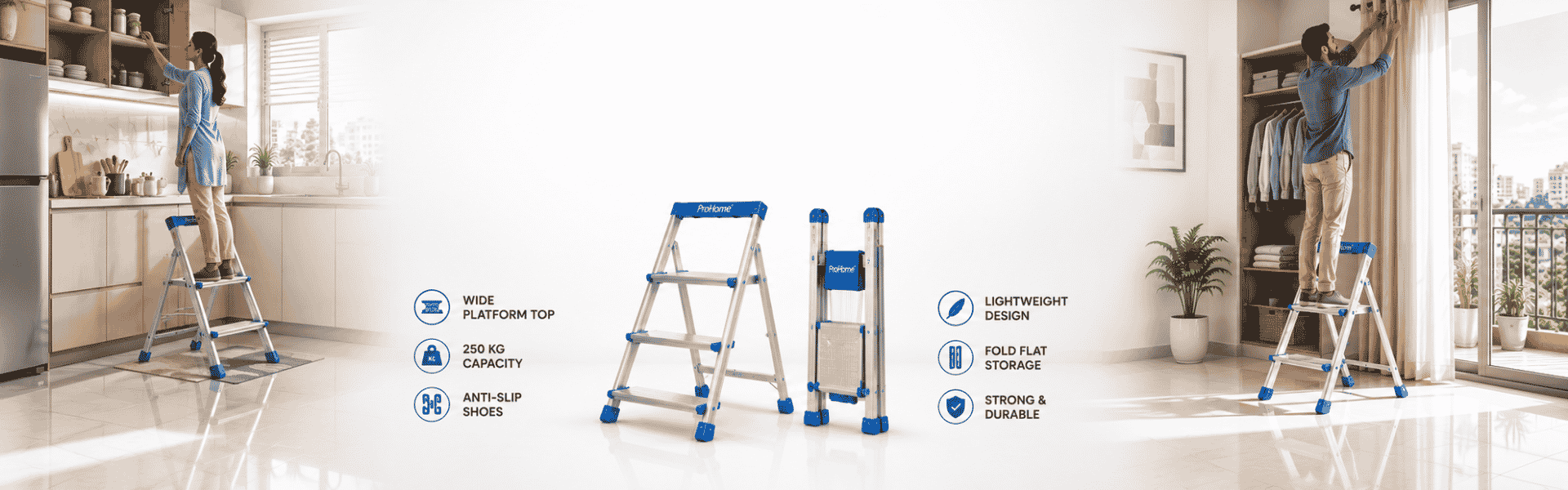 3 Step Aluminium Ladder In India