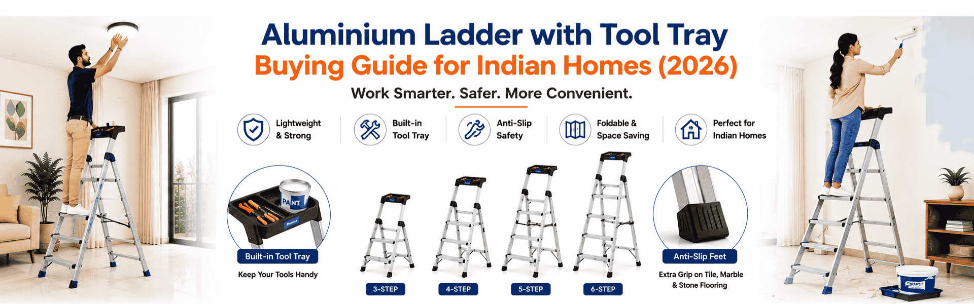Aluminium Ladder with Tool Tray
