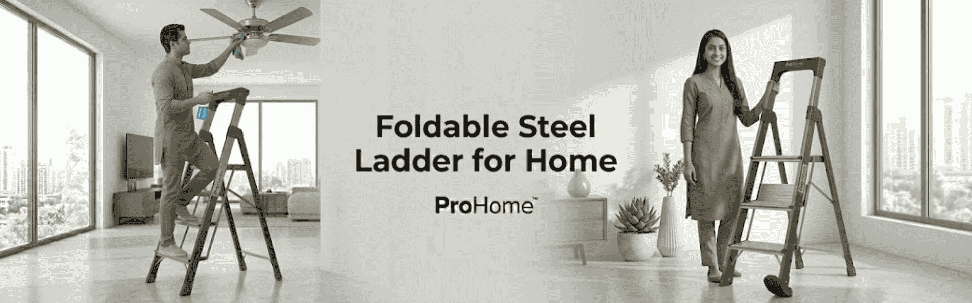 Foldable Steel Ladder for Home