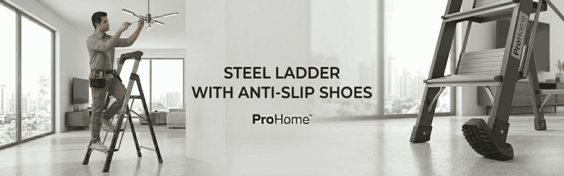 Steel Ladder with Anti-Slip Shoes