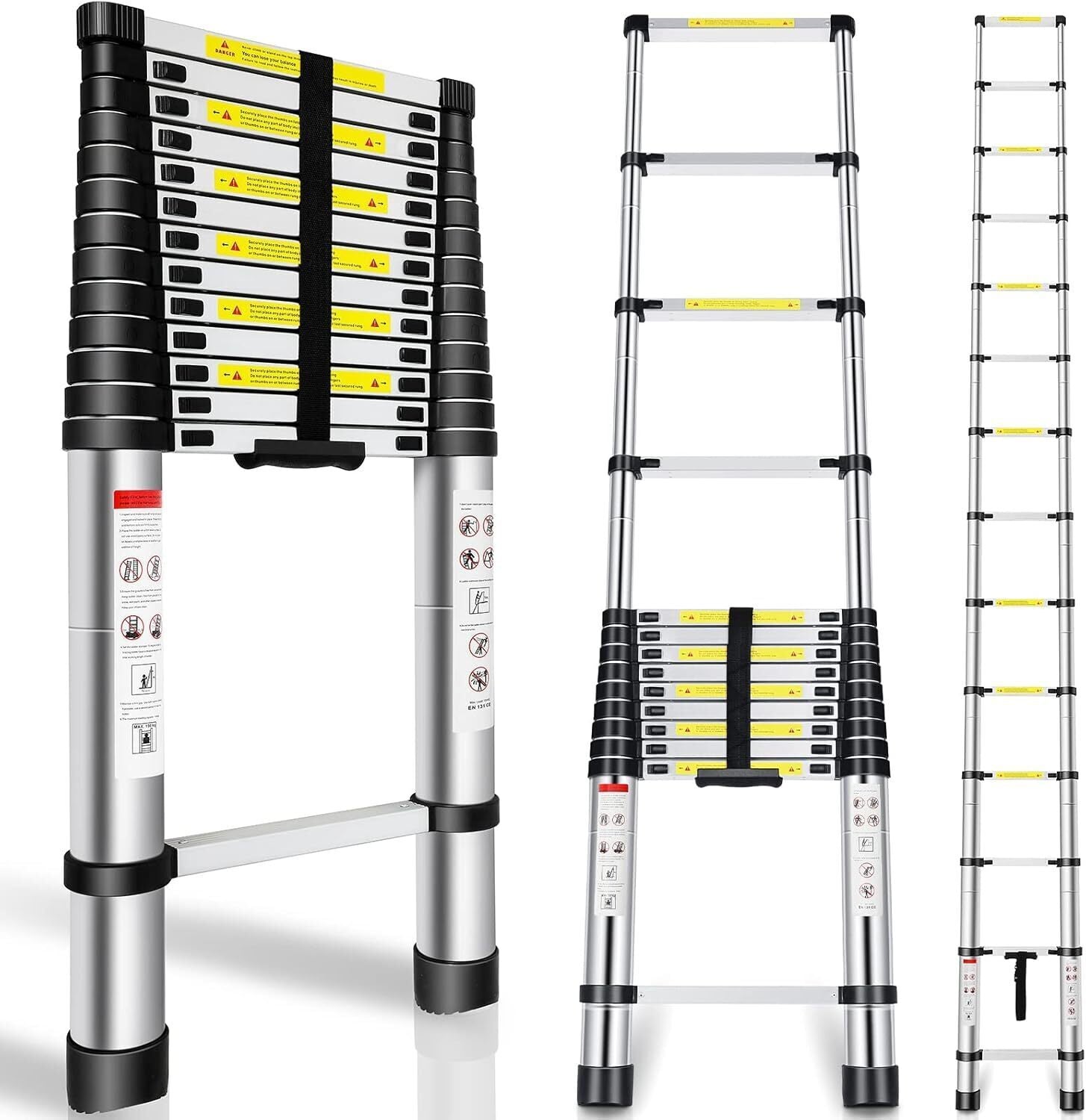 Multi-Purpose 5M Telescopic Aluminum Ladder – Extendable, Portable & Foldable.
