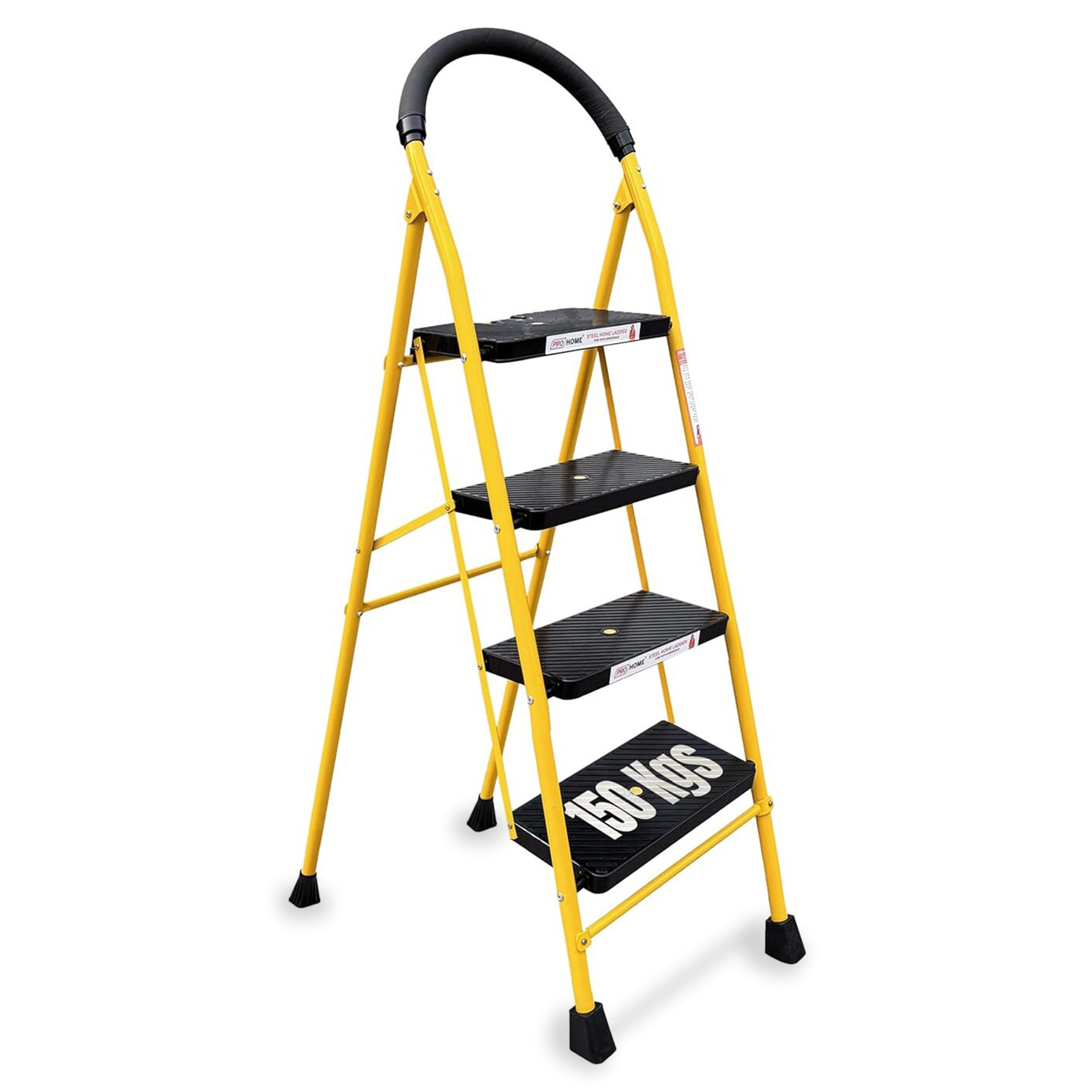 Eco 4 Step Steel Ladder Anti Skid shoes Steel Ladder (Yellow)