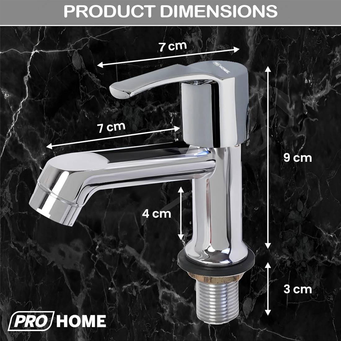 ProHome Pureflow Premium Brass Pillar Tap | Stylish Hot & Cold Water Bib Faucet for Kitchen & Bathroom Sink | Durable, Rust-Resistant Basin Tap