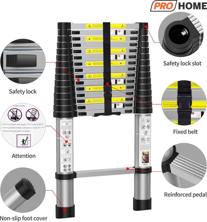 Multi-Purpose 5M Telescopic Aluminum Ladder – Extendable, Portable & Foldable.