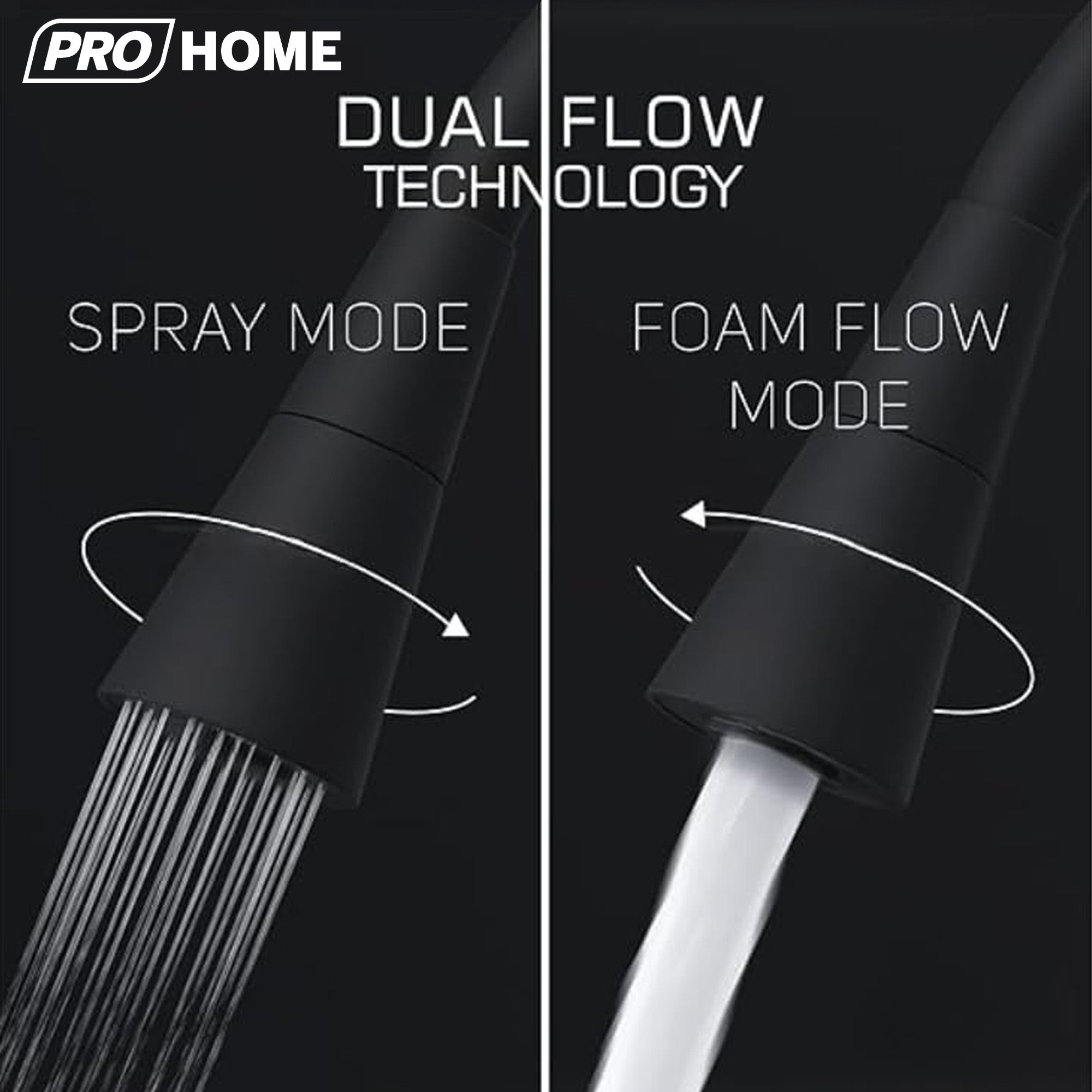 ProHome Brass Sink Tap with 360° Flexible Black Silicone Neck | Dual Flow Hot & Cold Water Tap with Wall Flange (Wall Mount)