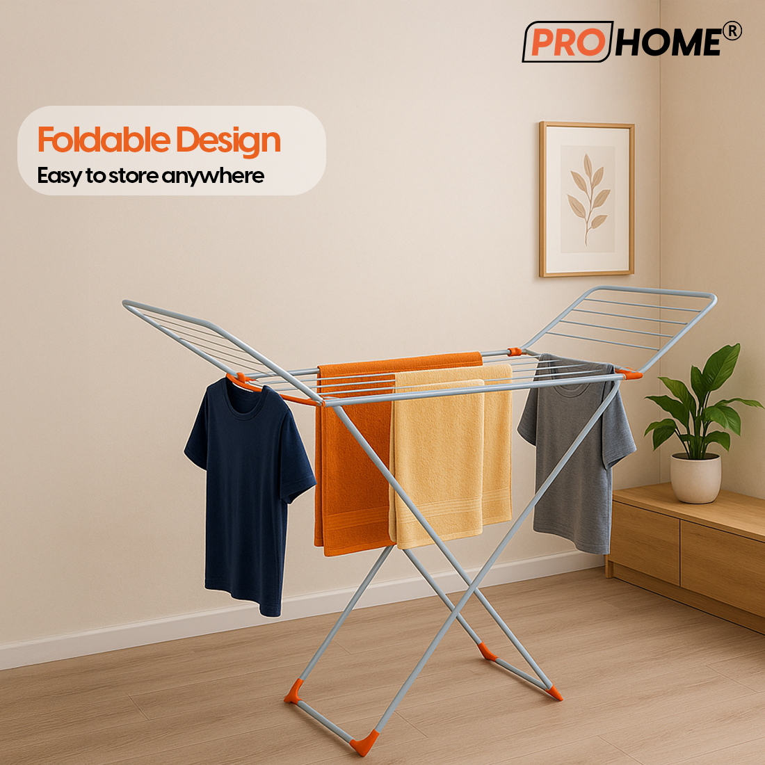 ProHome AirWing Cloth Dryer – Spacious & Rust-Resistant