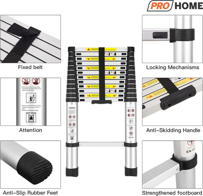 Multi-Purpose 5M Telescopic Aluminum Ladder – Extendable, Portable & Foldable.