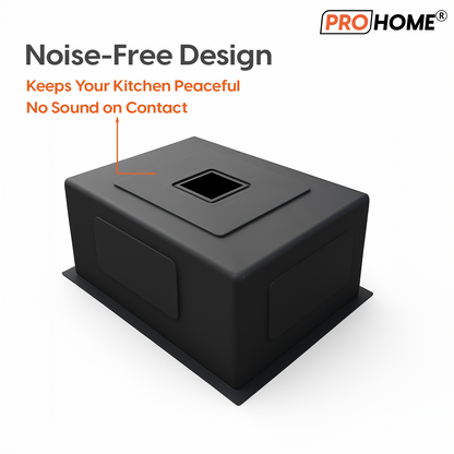 ProHome Single Bowl Handmade Kitchen Sink with Basket – 24"x18"x10" Satin Finish, Top Mount