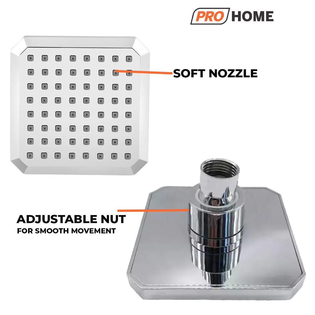 ProHome Rain Flow Duster Overhead Shower with 7-Inch Arm & Premium Chrome Finish | Rainfall Experience