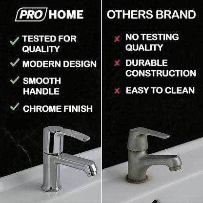 ProHome Pureflow Premium Brass Pillar Tap | Stylish Hot & Cold Water Bib Faucet for Kitchen & Bathroom Sink | Durable, Rust-Resistant Basin Tap