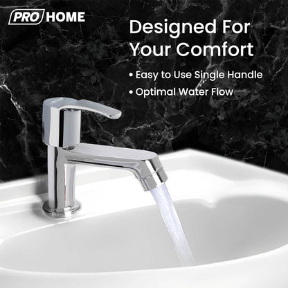 ProHome Pureflow Premium Brass Pillar Tap | Stylish Hot & Cold Water Bib Faucet for Kitchen & Bathroom Sink | Durable, Rust-Resistant Basin Tap