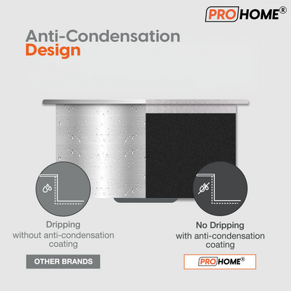 ProHome Single Bowl Handmade Kitchen Sink with Basket – 24"x18"x10" Satin Finish, Top Mount