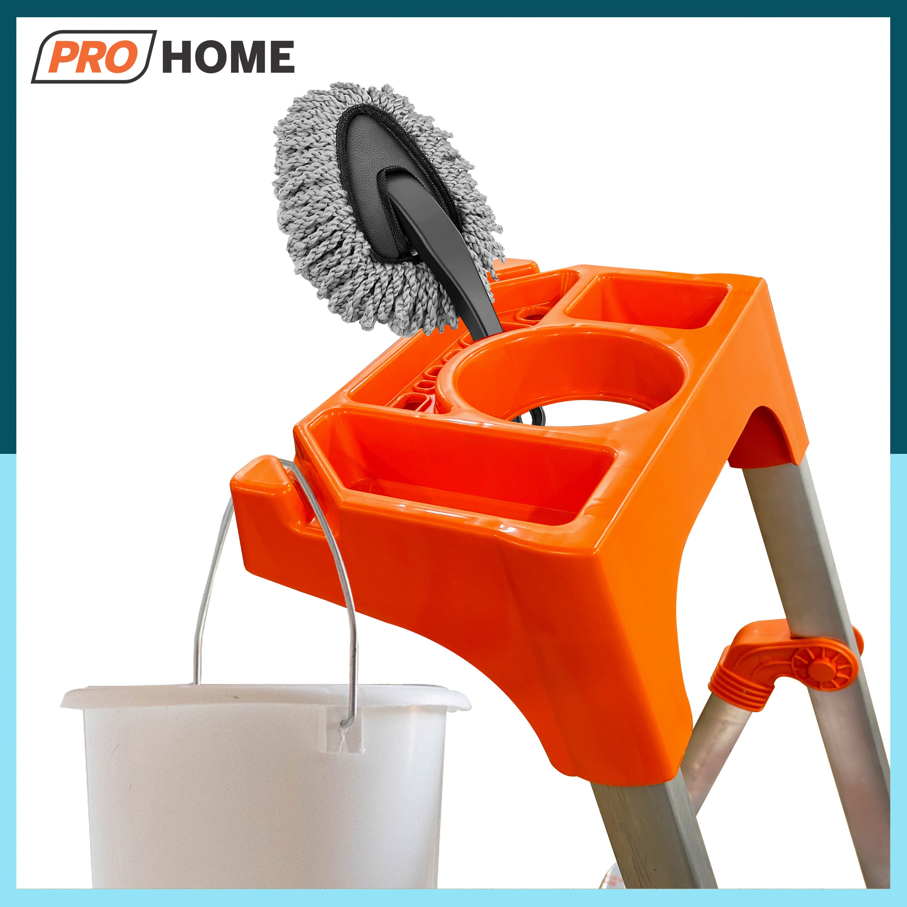 Apex 2 Steps Heavy-Duty Ladder with Tool Tray & 5 Anti Slip Shoes