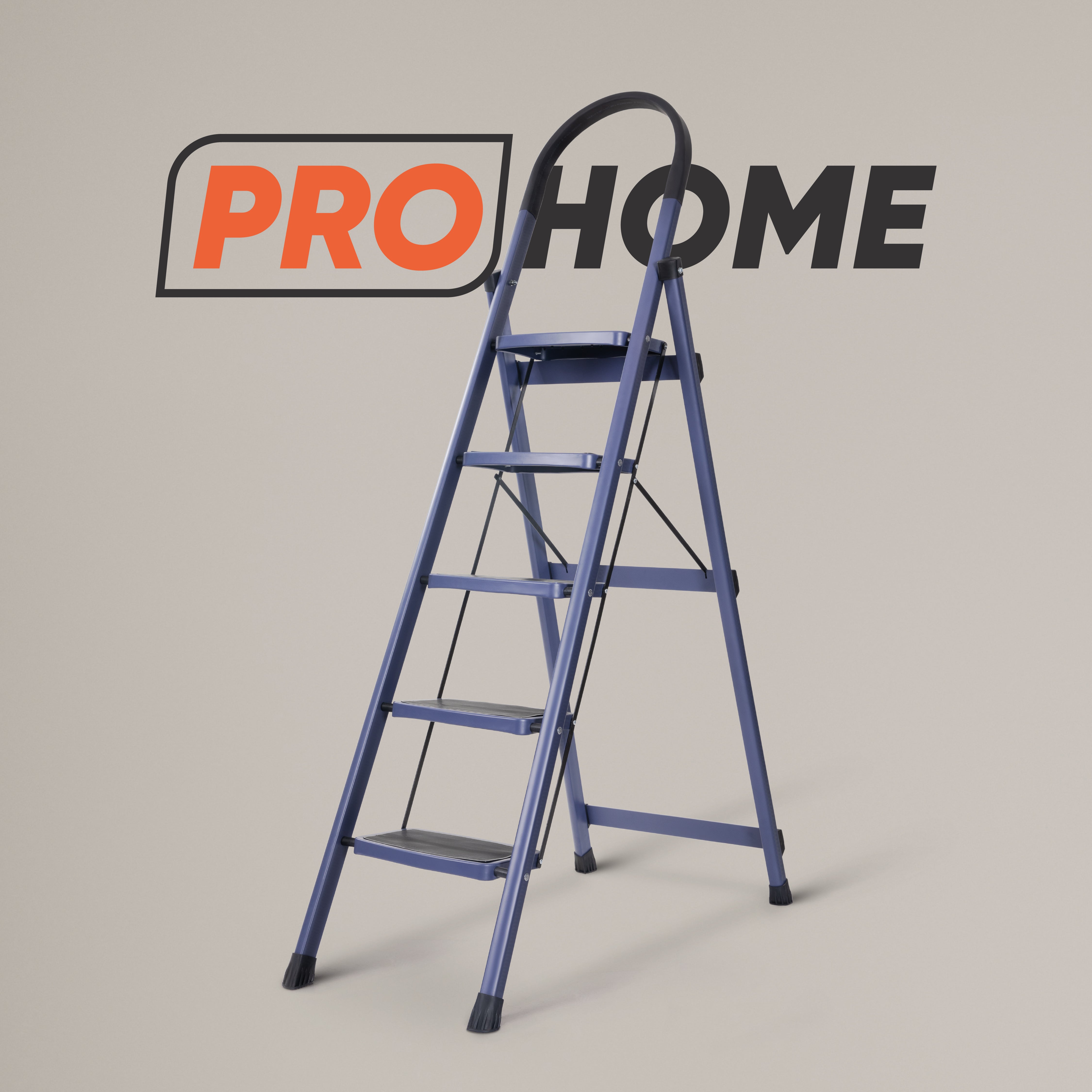 Premium Vetro 5 Step Foldable Steel Ladder  (Blue)