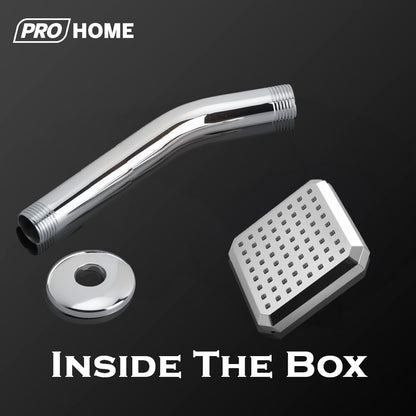 ProHome Rain Flow Duster Overhead Shower with 7-Inch Arm & Premium Chrome Finish | Rainfall Experience