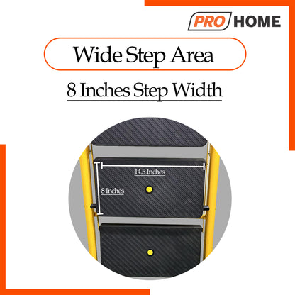 Eco 4 Step Steel Ladder Anti Skid shoes Steel Ladder (Yellow)