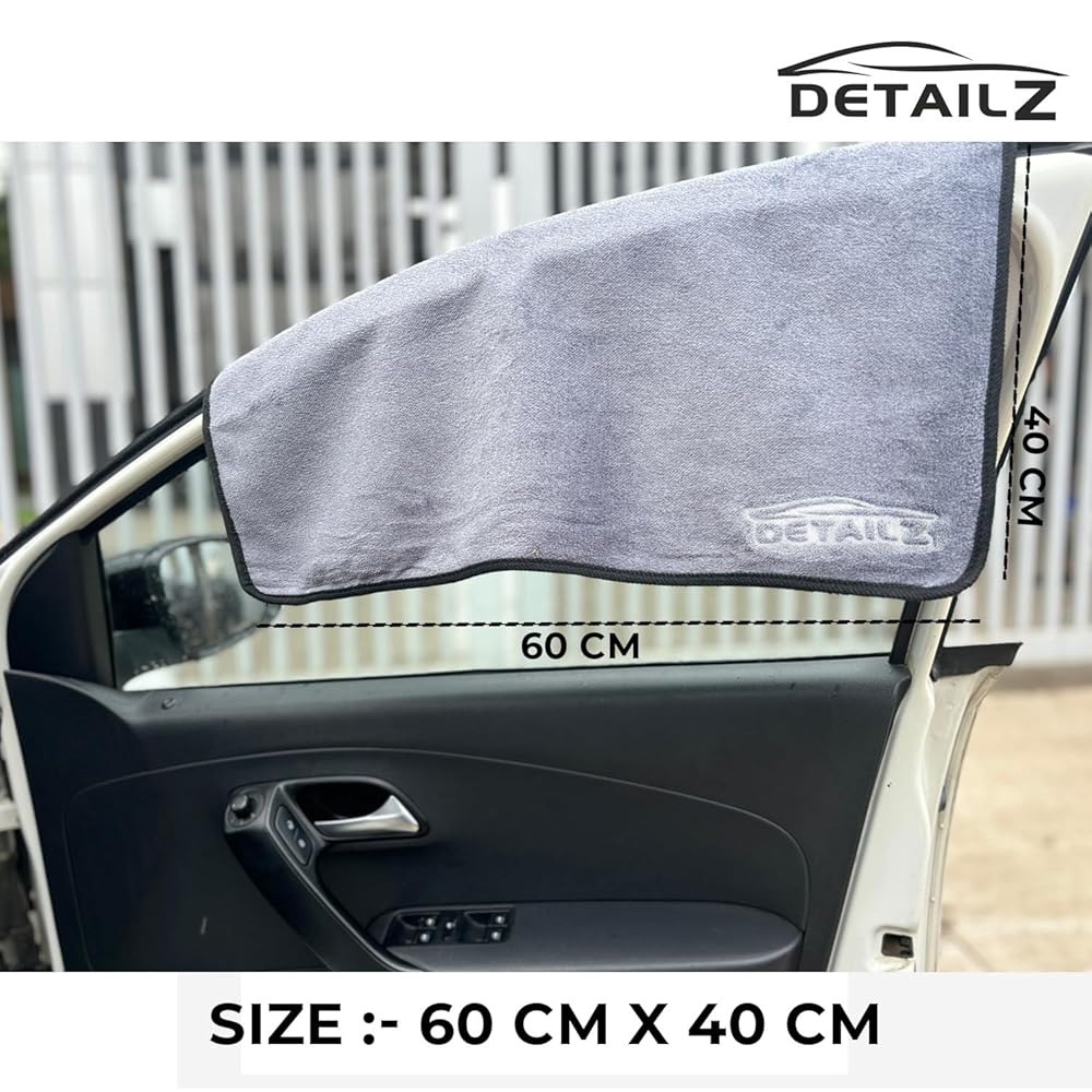 Detailz by ProHome 500 GSM Extra Soft Microfiber Cleaning Cloth – Grey