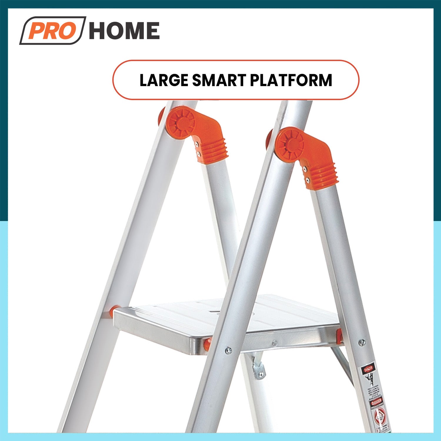 Apex 2 Steps Heavy-Duty Ladder with Tool Tray & 5 Anti Slip Shoes