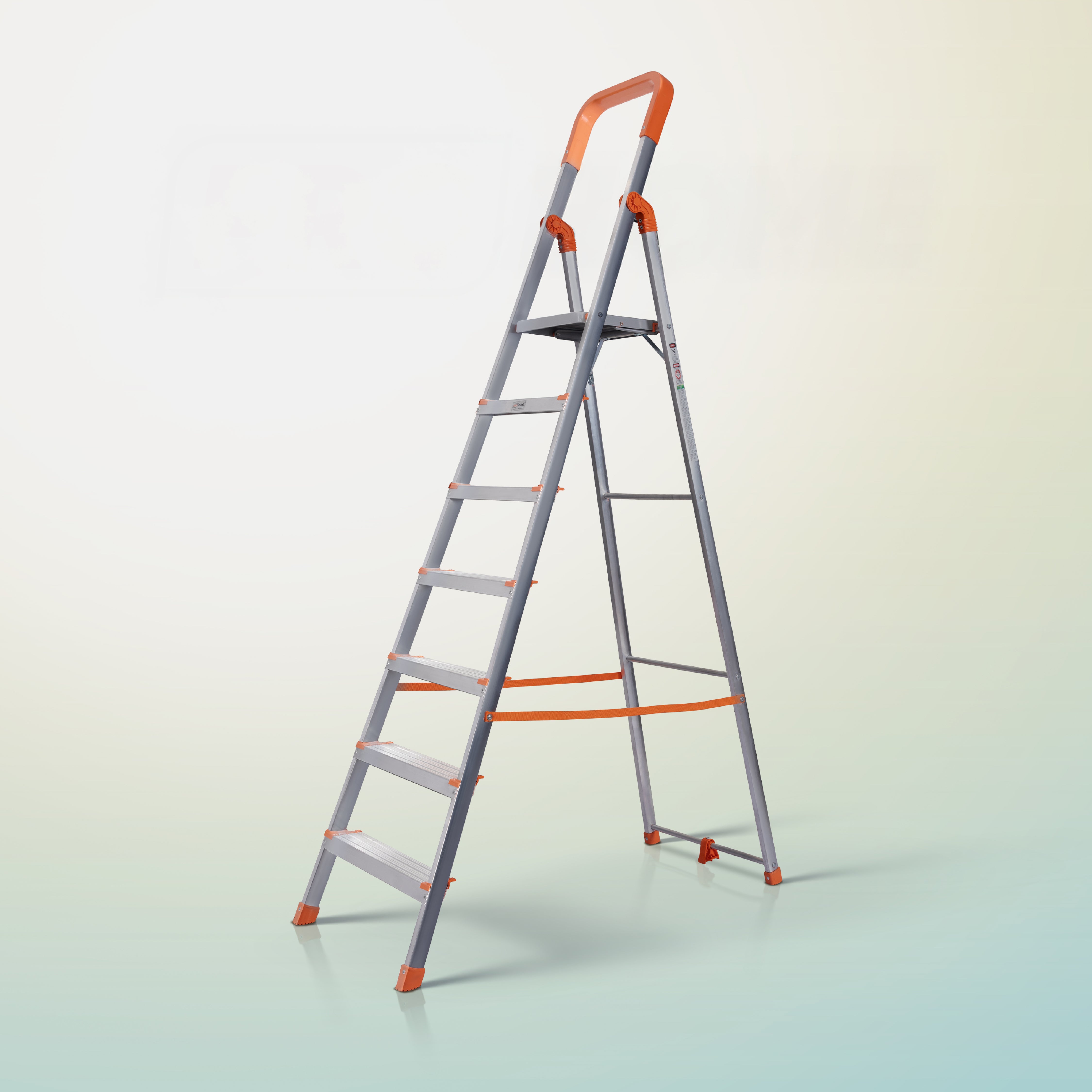 ProHome Aqua 7 Step Aluminum Ladder with 5 Anti Slip Shoes (With Platform)