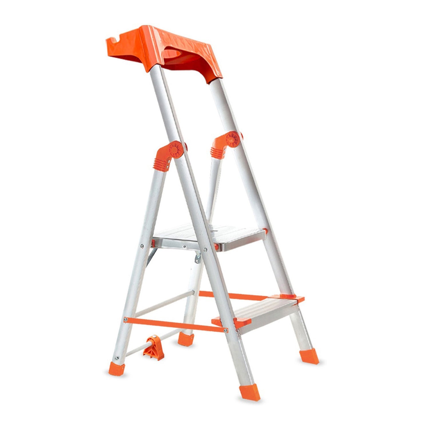 Apex 2 Steps Heavy-Duty Ladder with Tool Tray & 5 Anti Slip Shoes