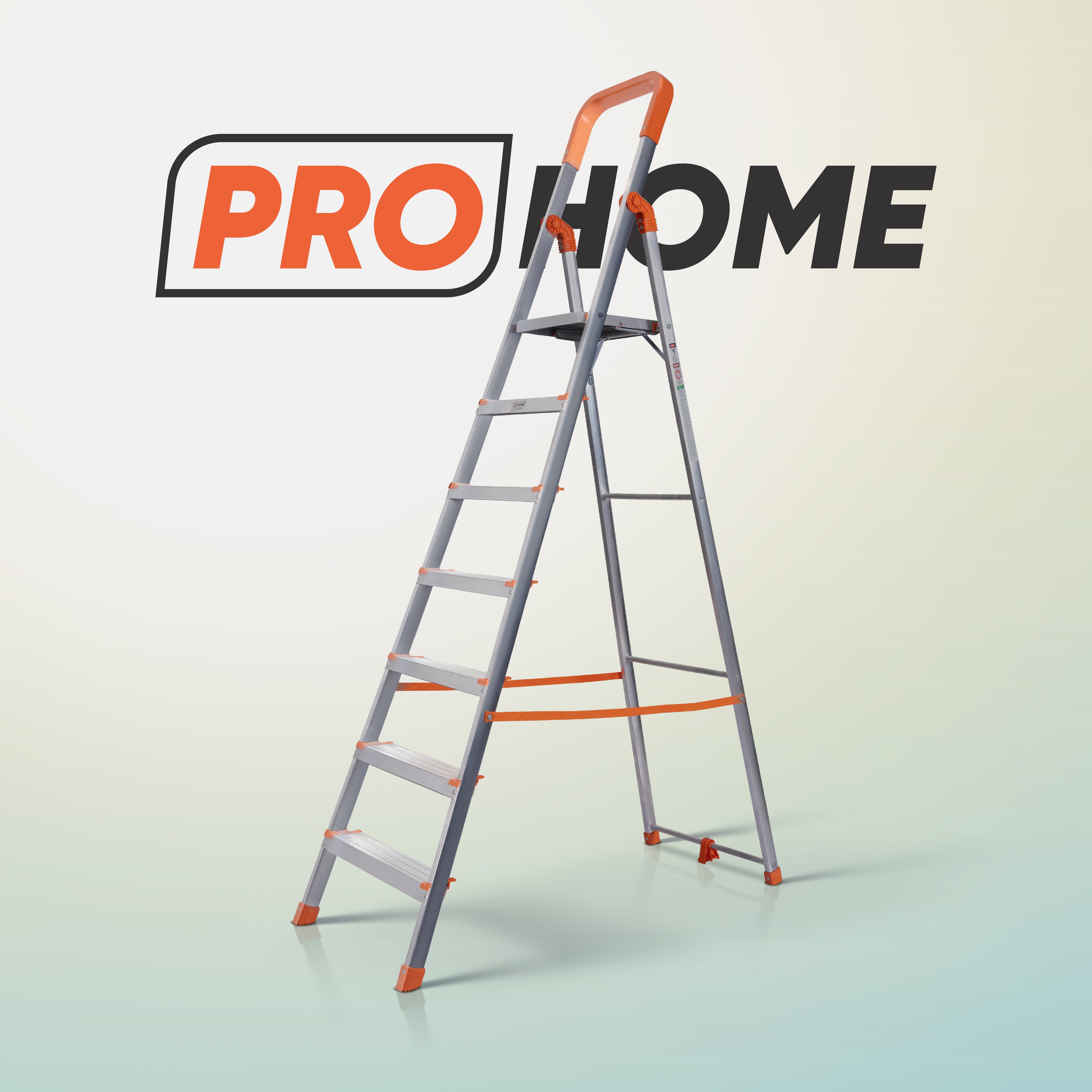 Aqua 7 Step Aluminum Ladder with 5 Anti Slip Shoes (With Platform)