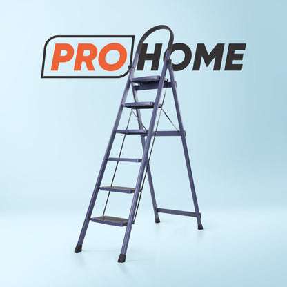Premium Vetro 6 Step Foldable Steel Ladder (Blue)