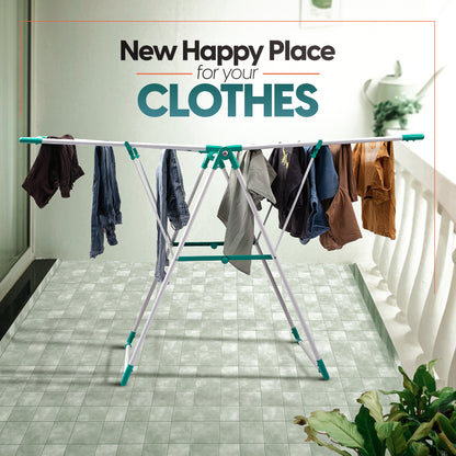 Premium Steel Floor Cloth Dryer Stand Eagle Shape for Indoor & Outdoor with Shoe Stand  (1 Tier)