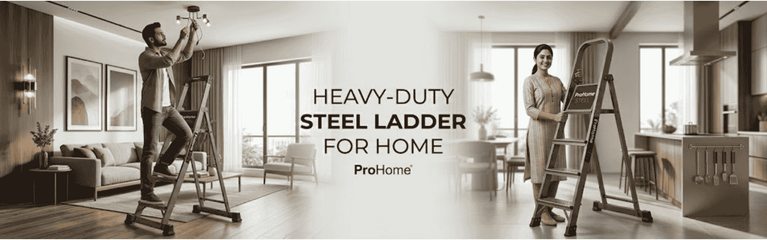 Heavy-Duty Steel Ladder for Home