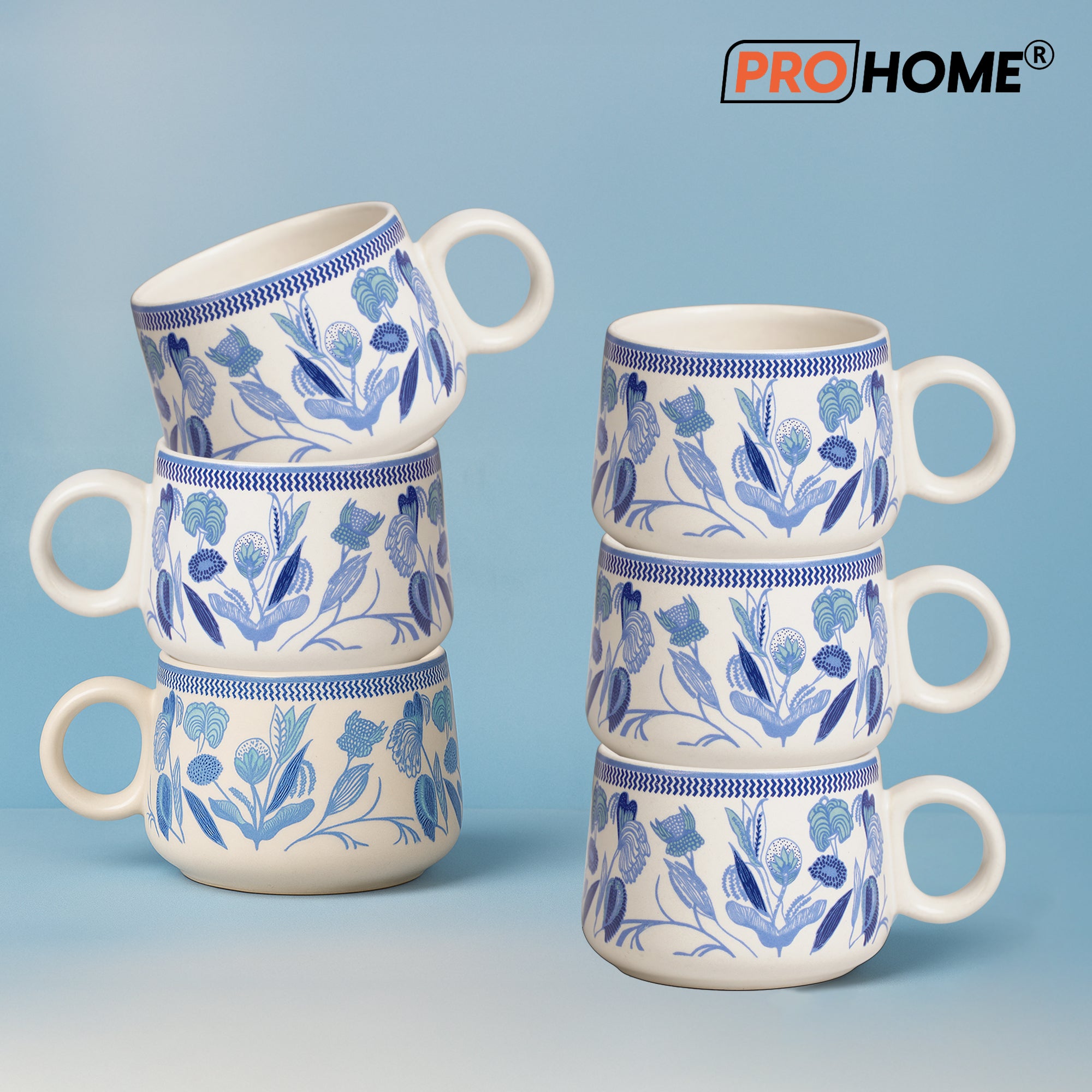 ProHome Alive Ceramic Tea Set – 6-Piece Elegant Floral Serveware Collection