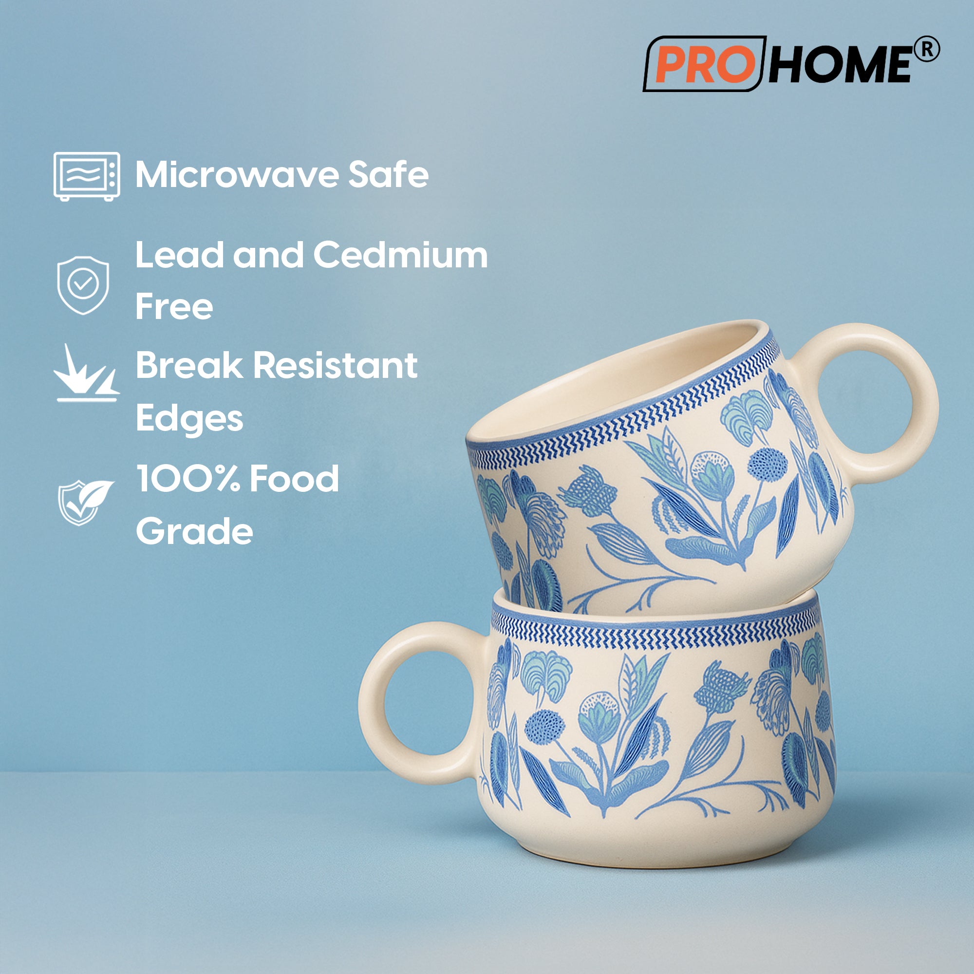 ProHome Alive Ceramic Tea Set – 6-Piece Elegant Floral Serveware Collection