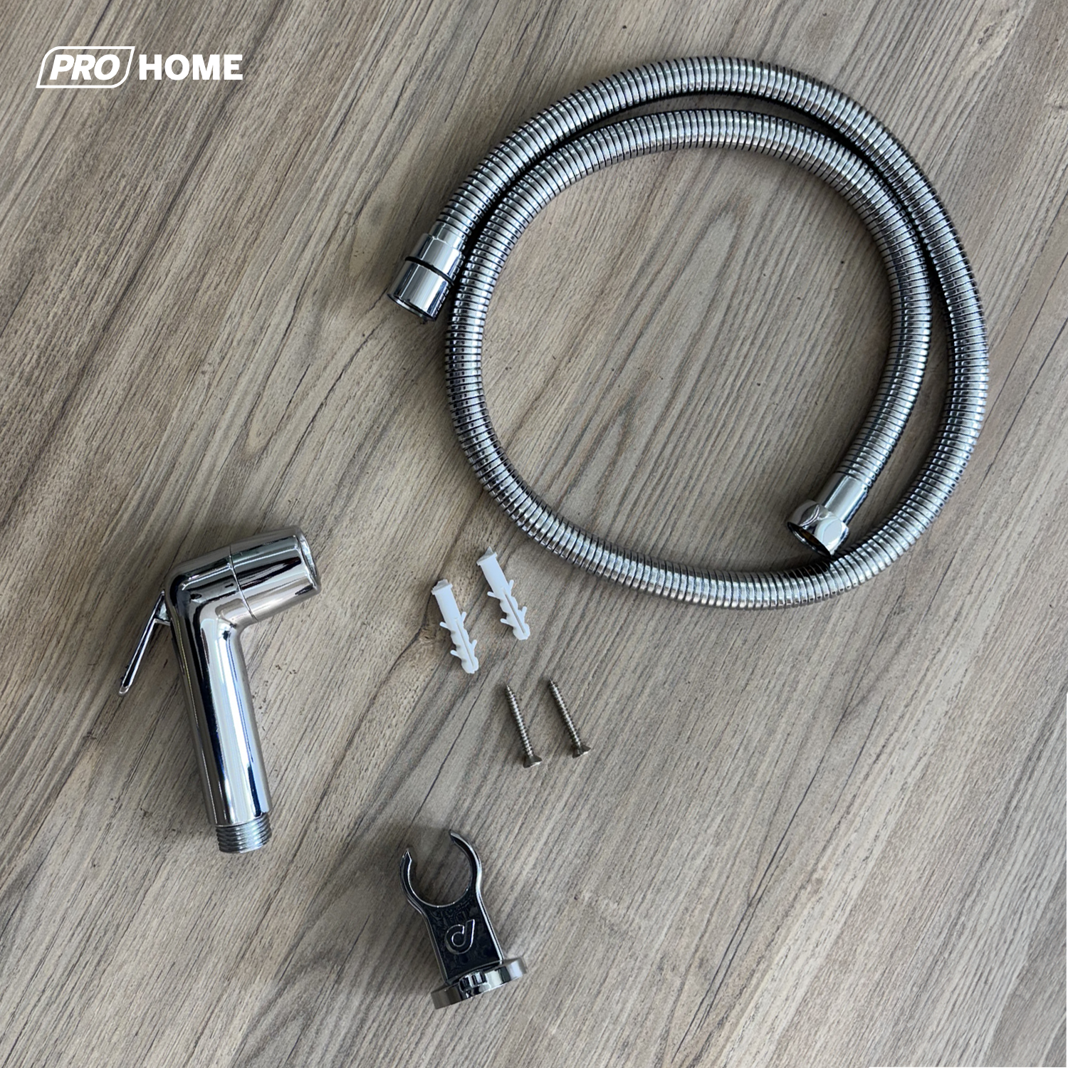 ProHome IRISH Modern Health Faucet Set | 1m Braided Hose & Wall Mount Hook | Bathroom Hygiene Tap