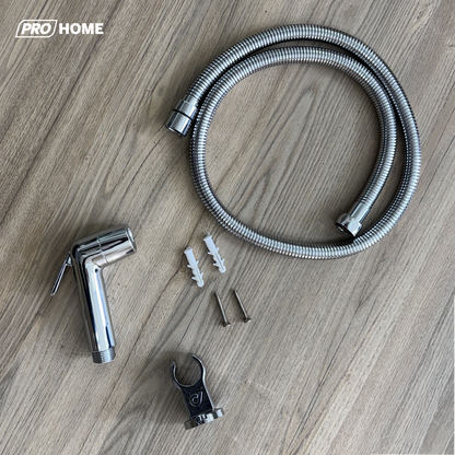 ProHome IRISH Modern Health Faucet Set | 1m Braided Hose & Wall Mount Hook | Bathroom Hygiene Tap