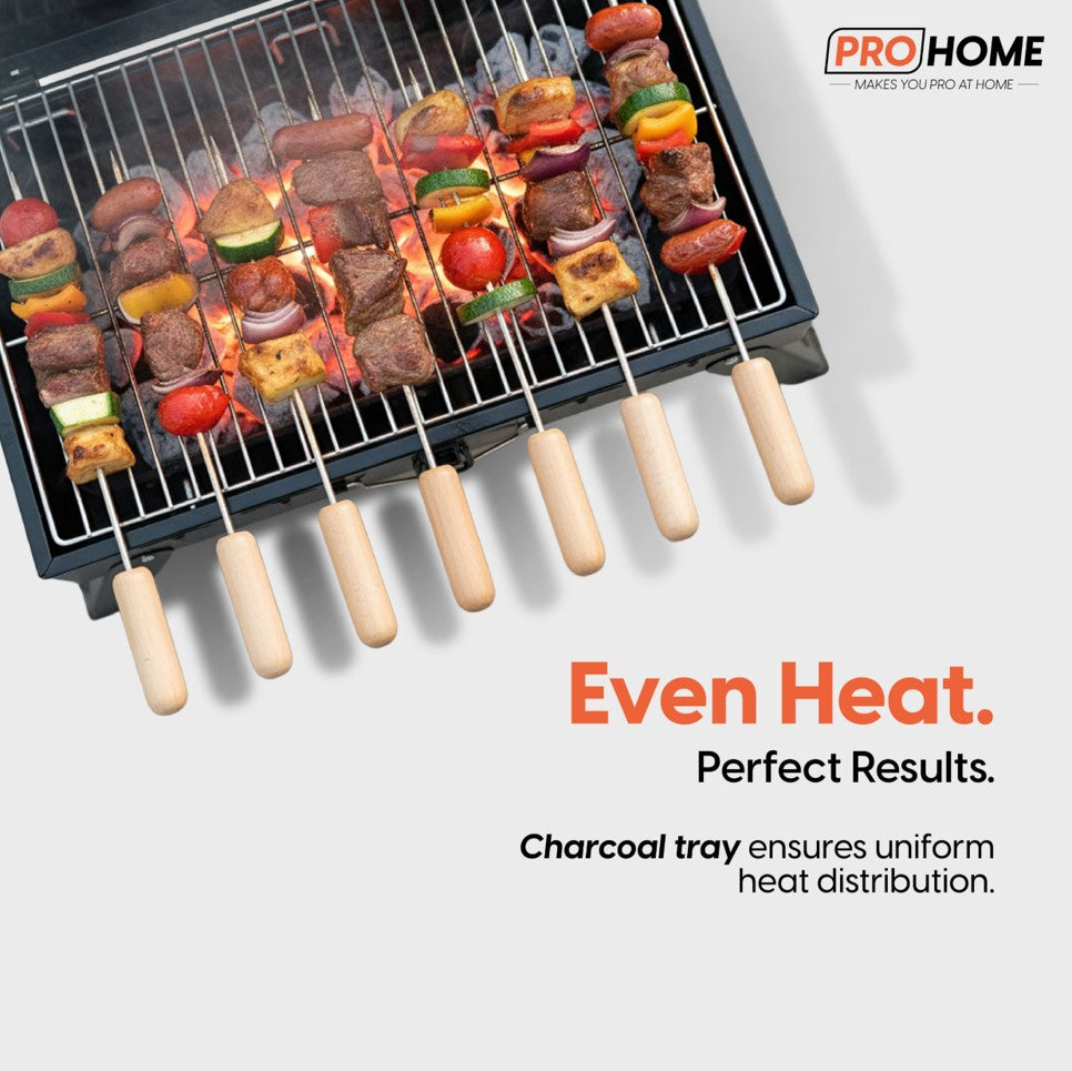 ProHome Portable Folding BBQ Grill | Heat-Resistant Food-Grade Metal | Easy to Clean