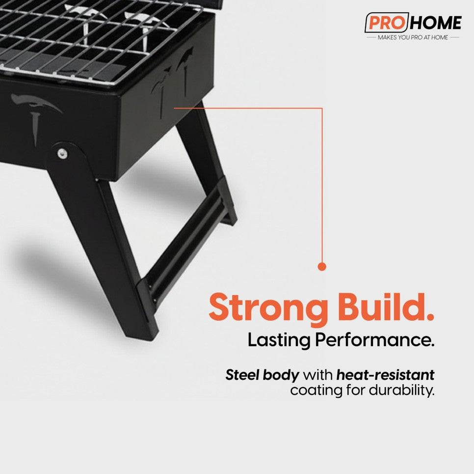 ProHome Portable Folding BBQ Grill | Heat-Resistant Food-Grade Metal | Easy to Clean