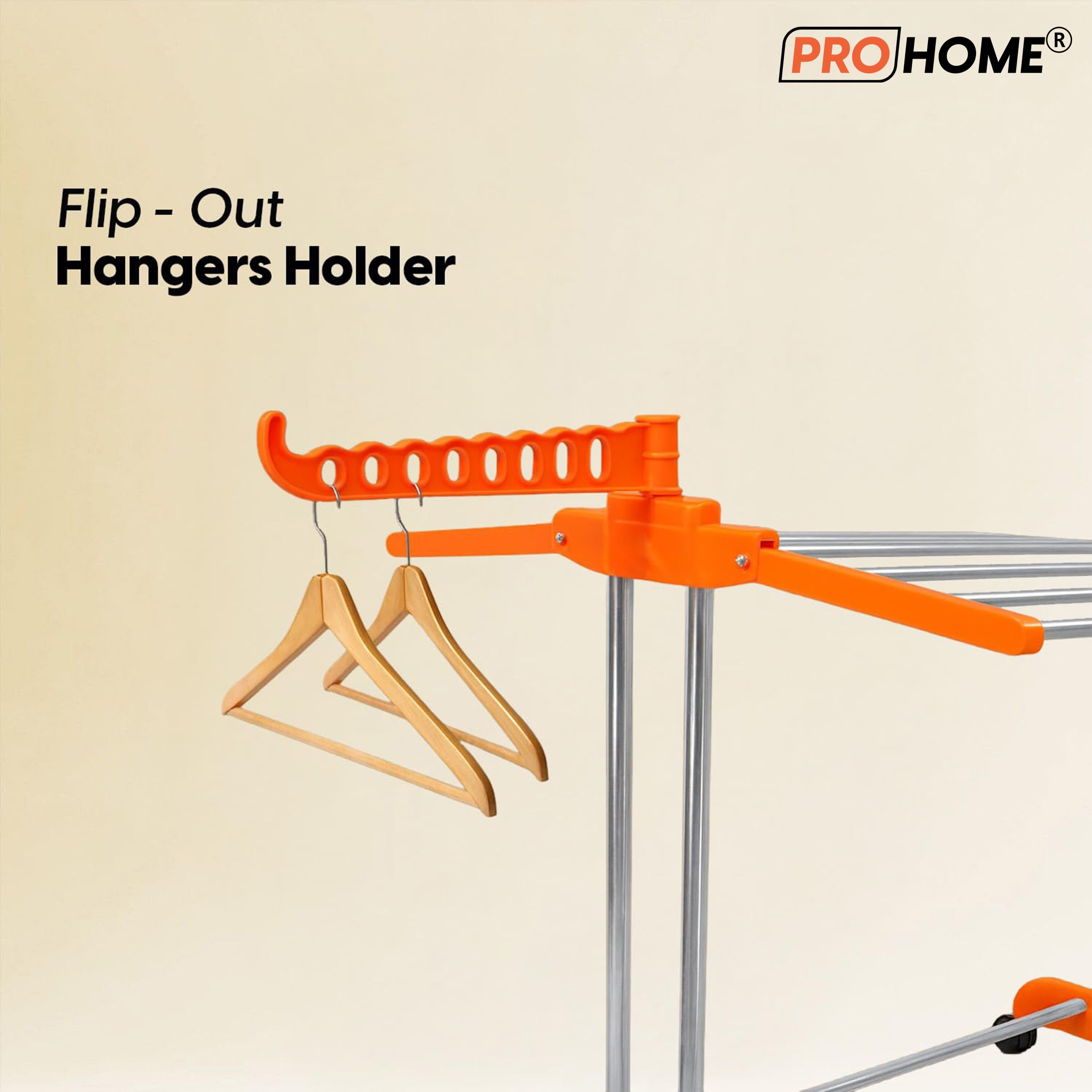 ProHome 3-Tier Steel Floor Cloth Drying Stand with Wheels | Rust-Free Premium Build