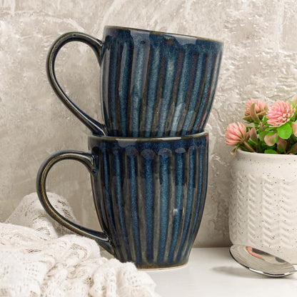 ProHome Royal Blue Ceramic Coffee & Tea Mug (Pack of 4) (Royal Blue)