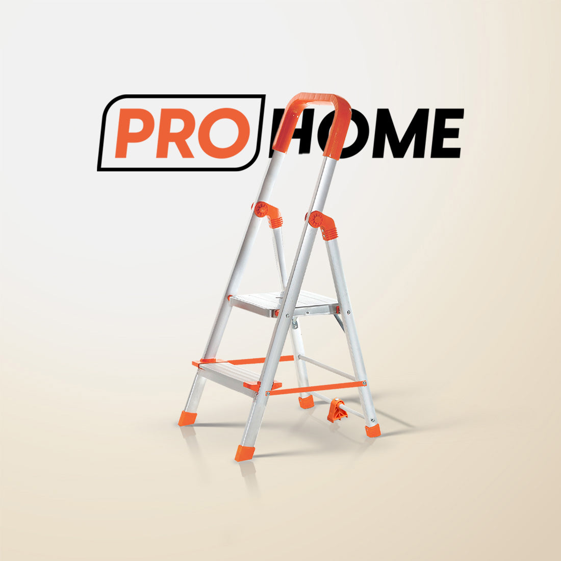 ProHome Aqua 2 Step Aluminum Ladder with 2 Anti-Slip Shoes (With Platform)