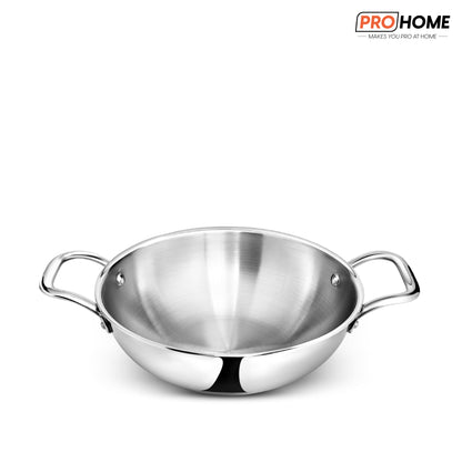 ProHome Triply Stainless Steel Kadhai 20 cm | 1.53 L Capacity