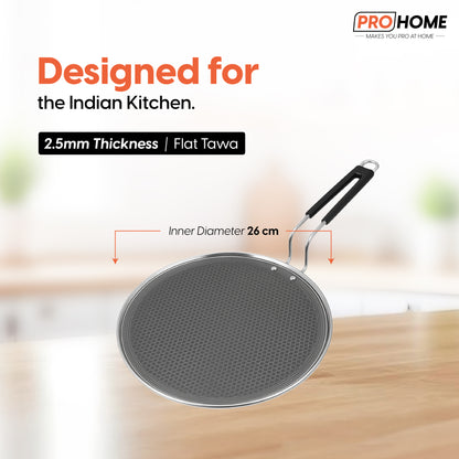 ProHome Non-Stick Tawa – 26 cm Flat Pan for Perfect Roti, Dosa & Pancakes